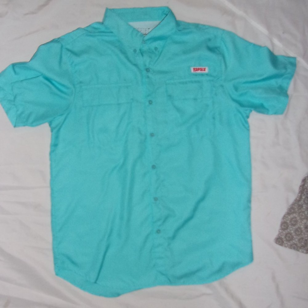 Rapala size large mens fishing light weight   blue short sleeved outdoor…